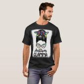 自閉症認知 グラマラス メッシー バン ブリーチ 母 Tシャツ (正面フル)