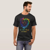 自閉症認知 自閉症 ハート ビー Tシャツ (正面フル)