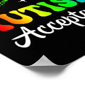 自閉症認識受容無限大シンボル男性Wo ポスター (角)