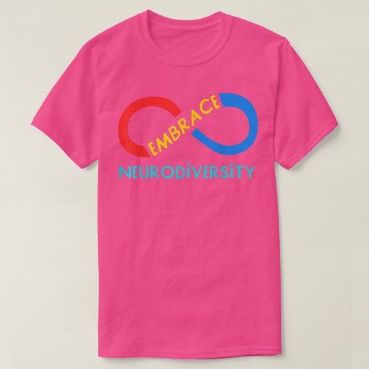 自閉症認識度月抱擁ニューロダイバーシティAD Tシャツ (デザイン正面)