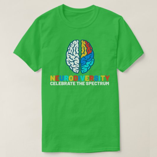 自閉症認識度月神経多様性ADHD ASD A Tシャツ (デザイン正面)