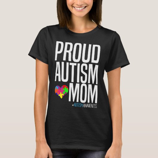 自閉症認識度月自閉症誇りを持ったの母 Tシャツ (正面)