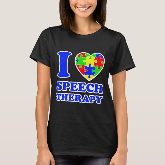 自閉症認識度-Iラブスピーチセラピー Tシャツ (正面)
