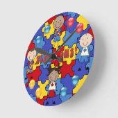 自閉症認識時計5 ラウンド壁時計 (傾斜)