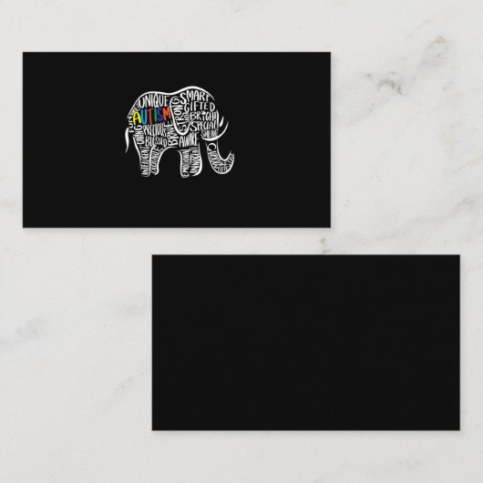 自閉症認識象 名刺 (正面/裏面)