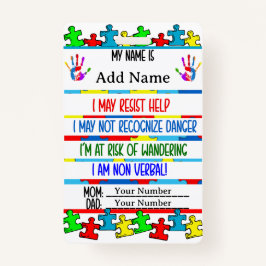 自閉症警報ノンバーバル自閉症連絡 バッジ