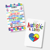 自閉症警報ノンバーバル自閉症連絡 バッジ (正面＆裏面)