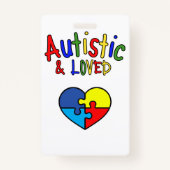 自閉症警報ノンバーバル自閉症連絡 バッジ (裏面)