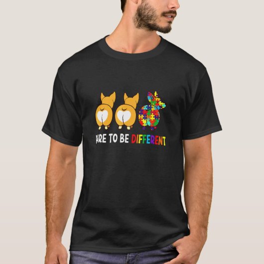 自閉症違う意識コーギである Tシャツ (正面)