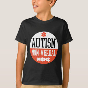 自閉症非言語自閉症意識バッジデザイン Tシャツ