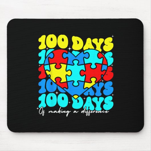 自閉症100日100日学校先生自閉症 マウスパッド (正面)