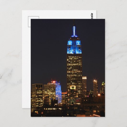 自閉症2012 RL用Emp St建物ブルー ポストカード (正面/裏面)