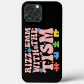 自閉症 おもしろ Rizz Em With The Tism ミーム 自閉症スペクトラム障害 Case-Mate iPhoneケース (裏面)