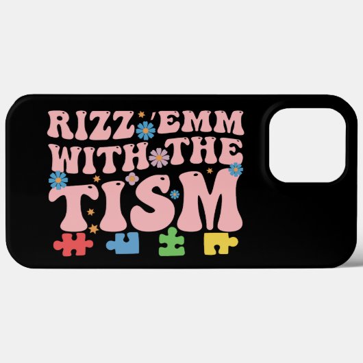 自閉症 おもしろ Rizz Em With The Tism ミーム 自閉症スペクトラム障害 Case-Mate iPhoneケース (裏面 (横))
