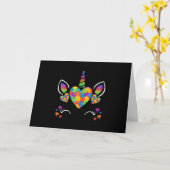 自閉症 | かわいいユニコーン自閉症啓発パズル カード (黄色い花)