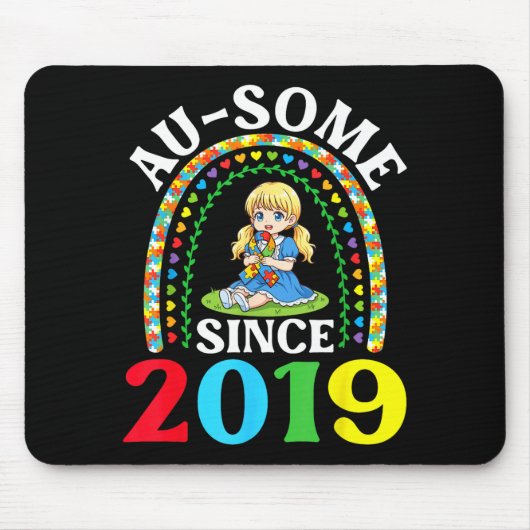 自閉症 すばらしい オサム 2019年啓発 7歳の誕生日 マウスパッド (正面)