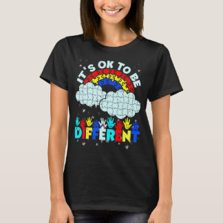 自閉症 それは大丈夫 異なる 笑顔の手 と 雨 Tシャツ