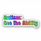 自閉症：アビリティ・レインボータイポグラフィを参照 シール (正面)