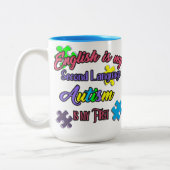 自閉症 エレファント パズル ツートーンマグカップ (左)