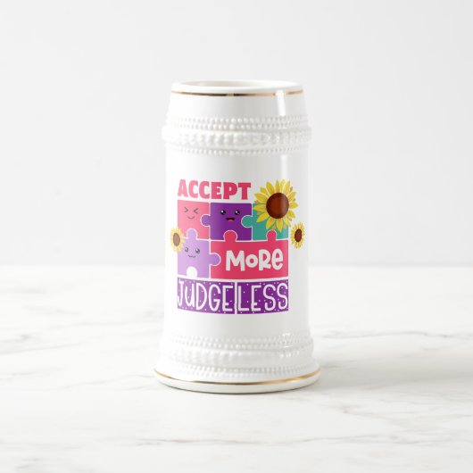 自閉症 – ギフトマグ ビールジョッキ (中央)