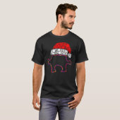 自閉症 クリスマス クリスマス帽子 パズルのピース ASD認識 Tシャツ (正面フル)