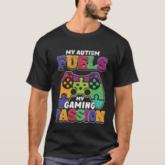 自閉症 ゲーム 私の自閉症がゲームへの情熱を駆り立てる Tシャツ