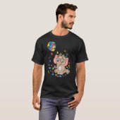 自閉症 ゾウ 眼鏡 アウェアネス ママ キッズ 自閉症  Tシャツ (正面フル)