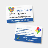 自閉症 バッジ (正面＆裏面)