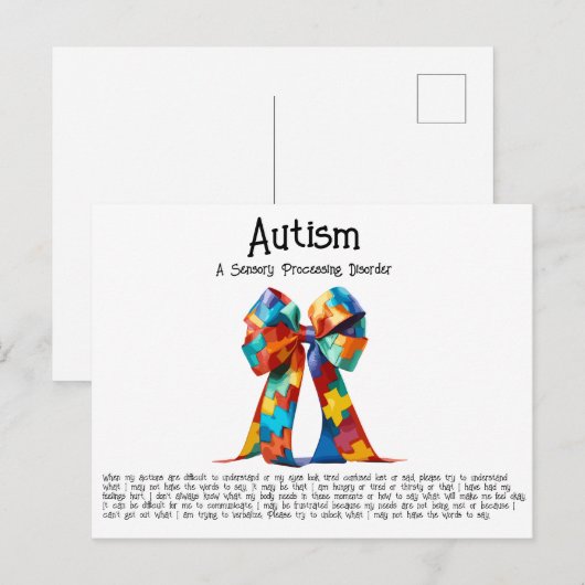 自閉症 ポストカード (正面/裏面)