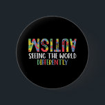 自閉症 世界の見方が違う 自閉症 Awareness 缶バッジ<br><div class="desc">自閉症 世界の見方が違う 自閉症認識</div>