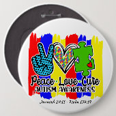 自閉症：丸ボタン 缶バッジ (正面&裏面)