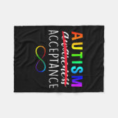 自閉症 – 代わりに赤 – 受け入れ認識度 フリースブランケット (正面(横))