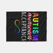 自閉症 – 代わりに赤 – 受け入れ認識度 フリースブランケット (正面(横))