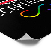 自閉症 – 代わりに赤 – 受け入れ認識度 ポスター (角)