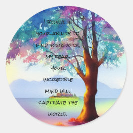 自閉症 – 力を与えるメッセージ – 心を魅了 ラウンドシール