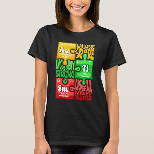 自閉症 化学元素 Tシャツ (正面)
