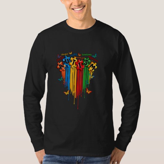 自閉症 引用文 蝶 自閉症啓発 Tシャツ (正面)