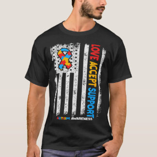 自閉症 愛を受け入れる 自閉症の理解 Tシャツ