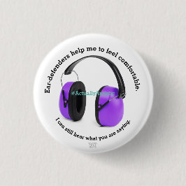 自閉症/感覚耳貸し認識度-紫 缶バッジ