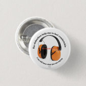 自閉症/感覚/耳防護具認識度 – オレンジ 缶バッジ (正面&裏面)