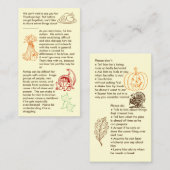 自閉症、感謝祭の少年の名刺 名刺 (正面/裏面)