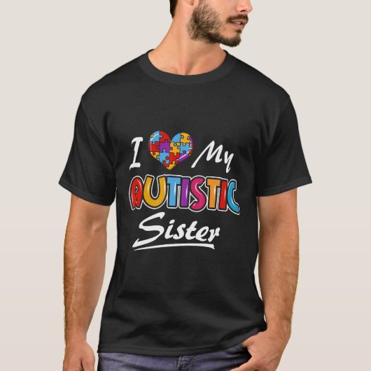 自閉症 - 自閉症の妹が大好き 自閉症啓発 Tシャツ (正面)