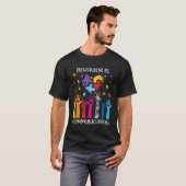 自閉症 - 行動はコミュニケーション 自閉症啓発 Tシャツ (正面フル)