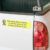 自閉症: "話しません" バンパーステッカー (トラック上)