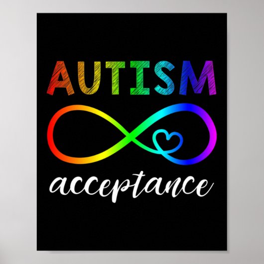 自閉症 – 赤の代わりにInifinity – 受け入れ ポスター (正面)
