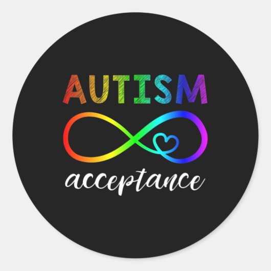 自閉症 – 赤の代わりにInifinity – 受け入れ ラウンドシール (正面)