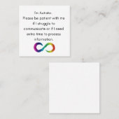 自閉症 – 通信カード スクエア名刺 (正面/裏面)