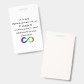 自閉症 – 通信カード バッジ (正面＆裏面)