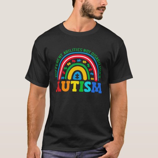 自閉症 障害ではなく異なる能力 自閉症 Tシャツ (正面)