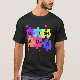 自閉症 awarenessを支援する 自閉症の母親をパズルで支援 tシャツ